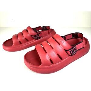 UGG Sport Yeah Men's Slides Sandals Red Black 1132150 Size 12 Rubber